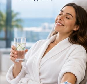 Paciente en recuperación con terapia IV, ambiente de bienestar Lumina
